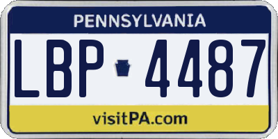 PA license plate LBP4487