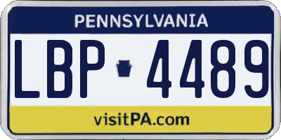 PA license plate LBP4489