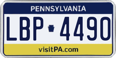 PA license plate LBP4490