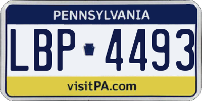 PA license plate LBP4493