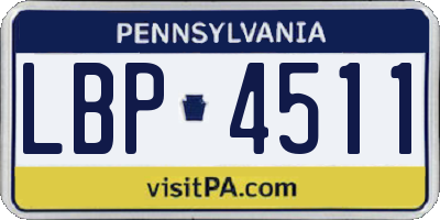 PA license plate LBP4511