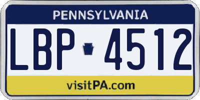 PA license plate LBP4512