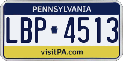 PA license plate LBP4513