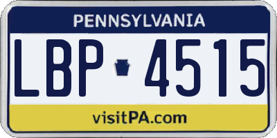 PA license plate LBP4515
