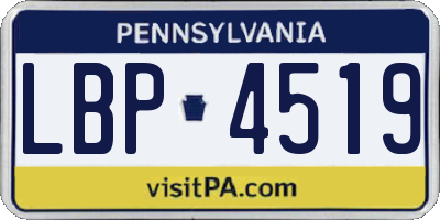 PA license plate LBP4519