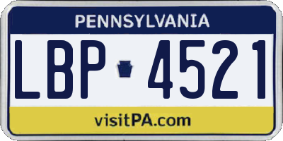 PA license plate LBP4521