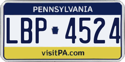 PA license plate LBP4524