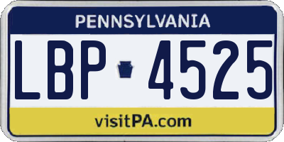 PA license plate LBP4525