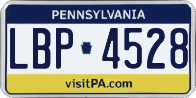 PA license plate LBP4528