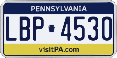 PA license plate LBP4530