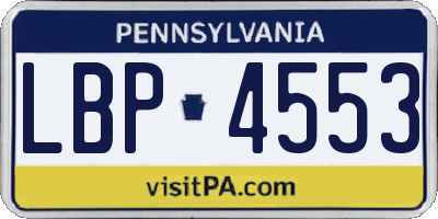 PA license plate LBP4553
