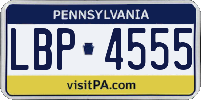PA license plate LBP4555
