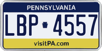 PA license plate LBP4557