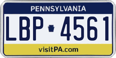 PA license plate LBP4561