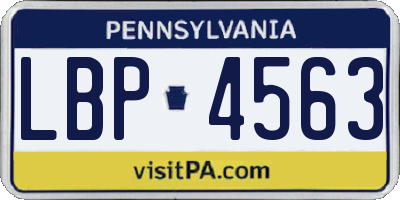 PA license plate LBP4563