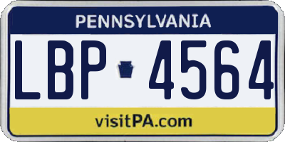 PA license plate LBP4564