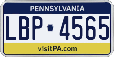 PA license plate LBP4565