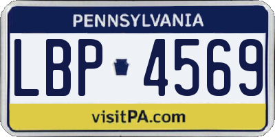PA license plate LBP4569