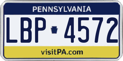 PA license plate LBP4572