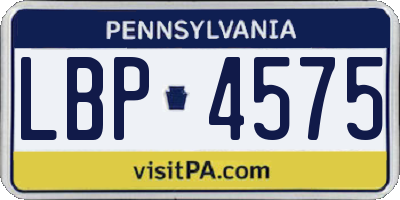 PA license plate LBP4575