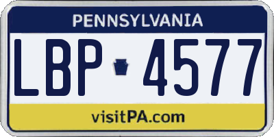 PA license plate LBP4577