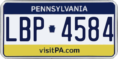 PA license plate LBP4584