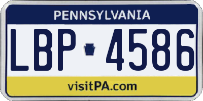 PA license plate LBP4586