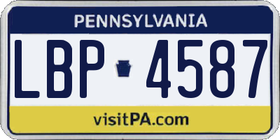 PA license plate LBP4587