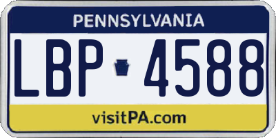 PA license plate LBP4588