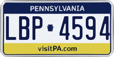 PA license plate LBP4594