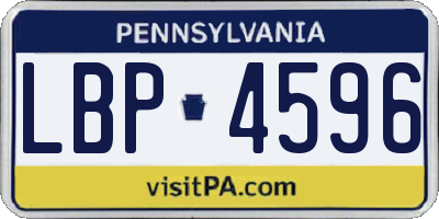 PA license plate LBP4596
