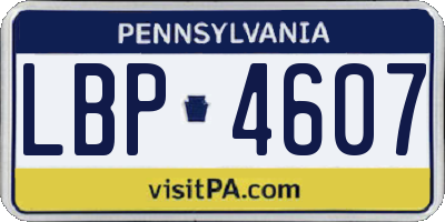 PA license plate LBP4607