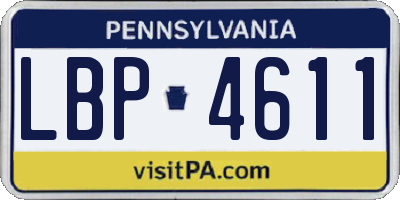 PA license plate LBP4611