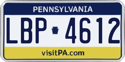 PA license plate LBP4612