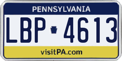 PA license plate LBP4613