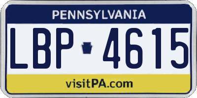 PA license plate LBP4615