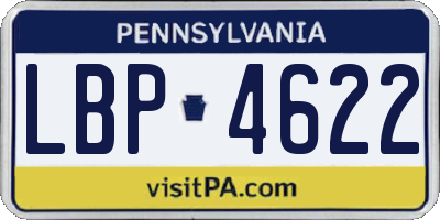 PA license plate LBP4622