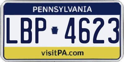 PA license plate LBP4623