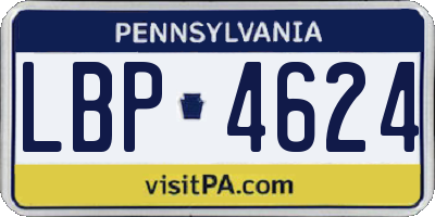 PA license plate LBP4624