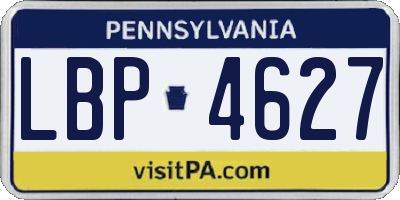 PA license plate LBP4627