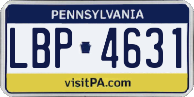 PA license plate LBP4631