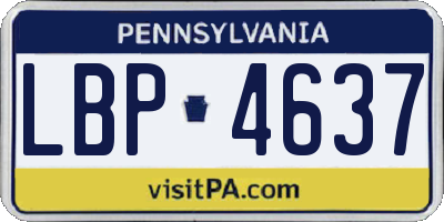 PA license plate LBP4637