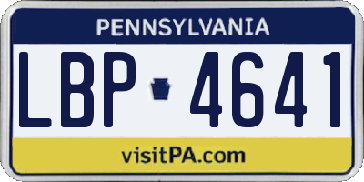 PA license plate LBP4641