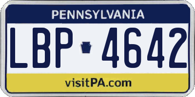 PA license plate LBP4642