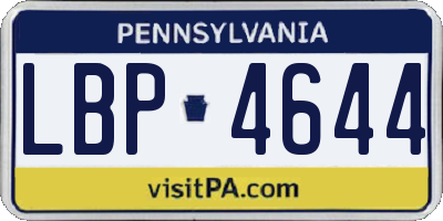PA license plate LBP4644