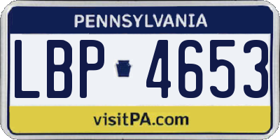 PA license plate LBP4653