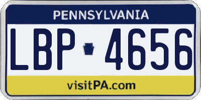 PA license plate LBP4656