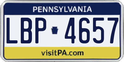 PA license plate LBP4657