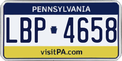 PA license plate LBP4658