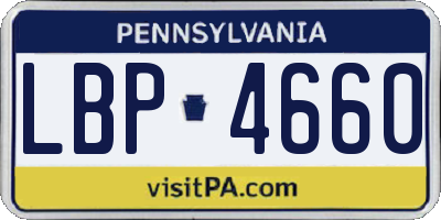 PA license plate LBP4660